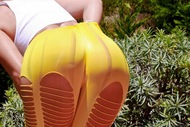 Dirty Milf in Ripped Yellow Pants - pics 00