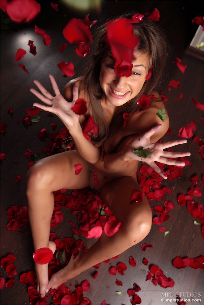 Naked Sexy Girl with Red Roses - picture 11