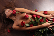 Naked Sexy Girl with Red Roses - pics 05