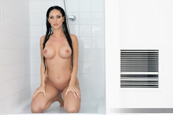 Busty Babe Megan: White Shower - pics 09