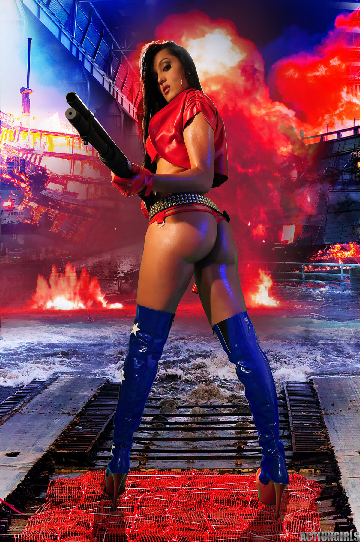 Action Girl Tahiticora in Red Latex - picture 07