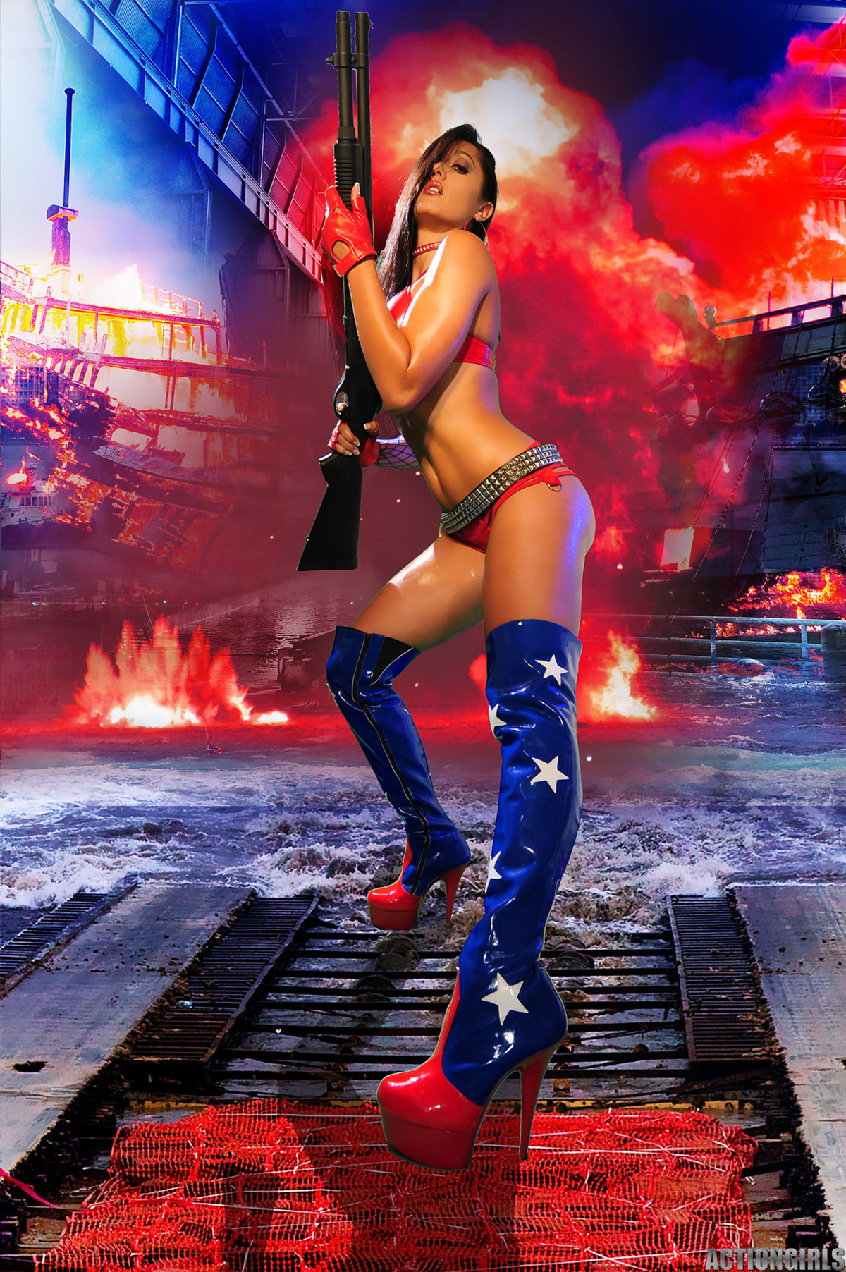 Action Girl Tahiticora in Red Latex - picture 09