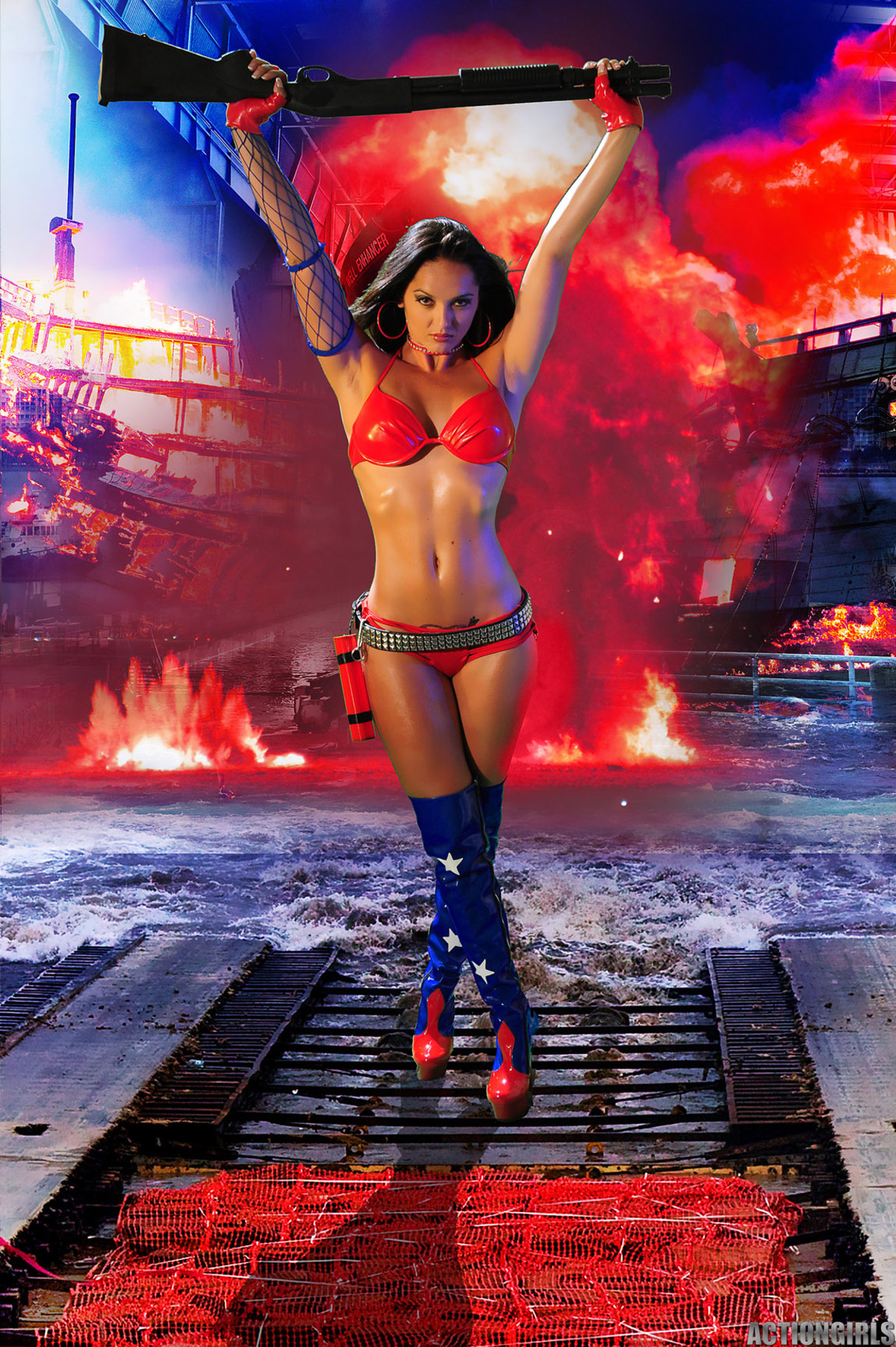 Action Girl Tahiticora in Red Latex - picture 11