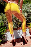 Dirty Milf in Ripped Yellow Pants - pics 05