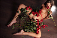 Naked Sexy Girl with Red Roses - pics 10