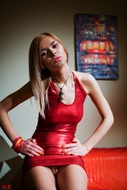 Paloma Fiery Red Dress and High Heels - pics 03