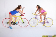 Four lesbian Babes on Fixie Bikes - pics 03