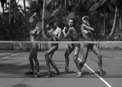 Tight Oiled Babes Playing Tennis - pics 05