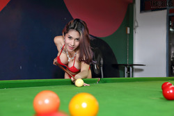 Busty Asian Linlin - Pool Table - pics 00