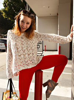 Amateur Redhead Aurora Zvezda Flashing her Pussy in Public