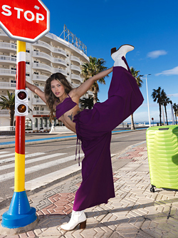 Fashion Intro - Tattooed Latina Irene Rouse Flashing on the Streets