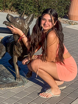 Pigtail Winter - Cute Brunette with Small Tits Flashing in a Park