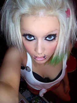 Blonde Emo Girlfriends , showing off Their Pretty Faces and Perky Tits